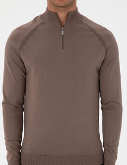 Vizon Slim Fit Dik Yaka Fermuarl_ Triko Kazak - Pierre cardin фото 6