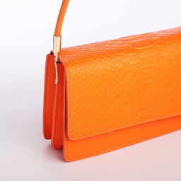 Сумка-багет на клапане, цвет оранжевый - Nazamok фото 6