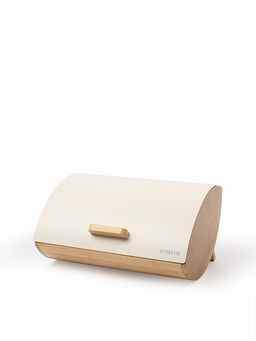 Хлебница 30,5x24,5x16 молочный сталь/бамбук