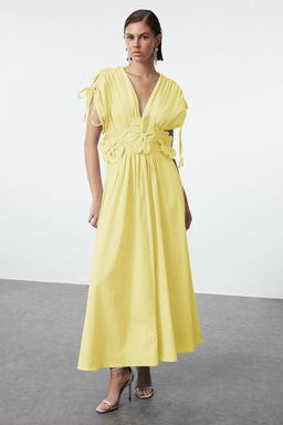 Trendyolmilla Ac?k Mavi 3 Boyutlu Cicek Detayl? Poplin S?k Abiye Gece Mezuniyet Elbisesi TPRSS24EL00282  фото 15