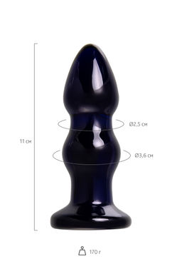 Стеклянная вибровтулка Sexus Glass, стекло, синяя, 11 см  фото 8