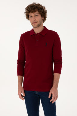Erkek Bordo Basic Sweatshirt Sepette S_rpriz _ndirim