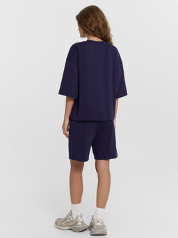 Комплект женский Mark Formelle футболка и шорты синий принт  фото 2