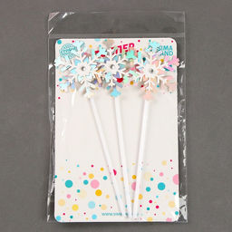 Набор для украшения торта Снежинки, разноцветный, 3 шт. - Страна карнавалия фото 3