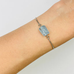 Браслет регулируемый с камнем Аквамарин
