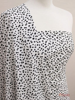 Импорт.хлопок Жатка Цветочная легкость (черные цветочки), СОРТ2, ш.1.30м, хлопок-100%, 80гр/м.кв - Купава фото 7