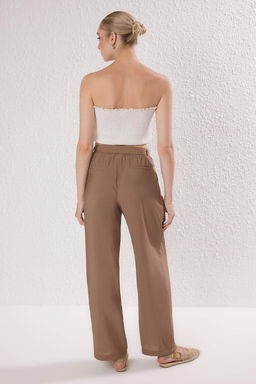 Trendyolmilla Haki Modal Yumusak Tuseli Kemerli Wide Leg/Genis Paca Pantolon TWOSS25PL00112 фото 5