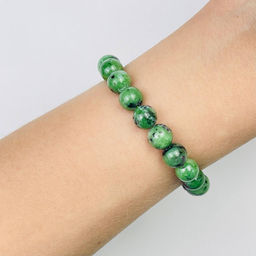 Браслет из Цоизита с Рубином 17,5 см