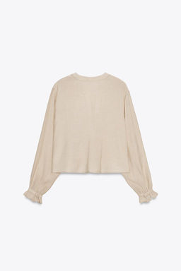 SHORT BLOUSE WITH CUTWORK EMBROIDERY - Zara фото 11