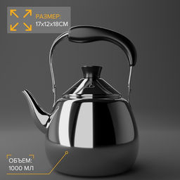 Чайник для плиты Orchid, 1 л, нержавеющая сталь, серебристый