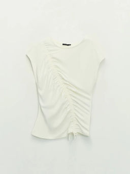 Футболка с драпировкой из вискозы / Zarina фото 8