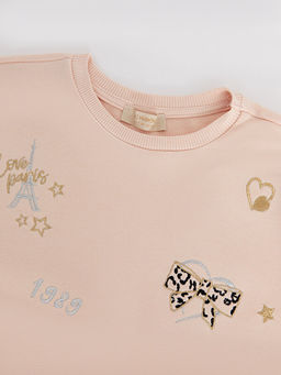 Bisiklet Yaka Nak??l? Uzun Kollu K?z ?ocuk Sweatshirt - Waikiki фото 3