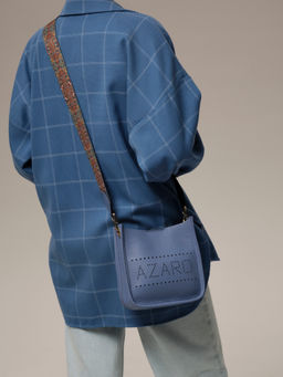 Сумка кожаная на плечо Azaro 30996 сиреневый закат