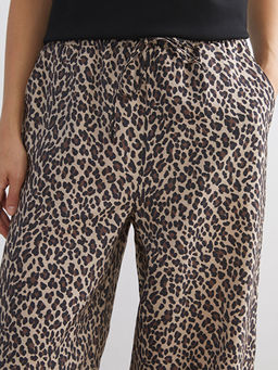 Beli Lastikli Leopar Desenli Kad?n Pantolon