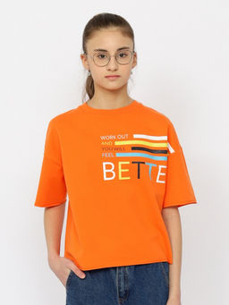 CRB wear/CSJG 63822-29-409 Футболка для девочки,оранжевый/Ex.Cherubino