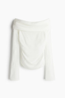 Jersey off-the-shoulder en punto transparente - H&m фото 7