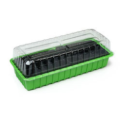 Цена за 5 шт. Мини-парник для рассады, 37×16×13 см, 2 вставки, 18 ячеек, пластик, Greengo