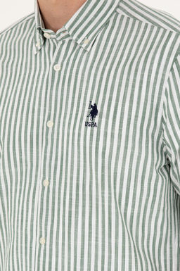 U. S. Polo Assn / Мужская рубашка цвета хаки с длинным рукавом - U.s. polo assn фото 14