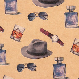 Цена за 10 шт. Бумага упаковочная крафтовая «Шляпы», 50 х 70 см