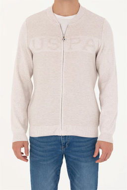 U. S. Polo Assn Мужской кардиган из меланжевого трикотажа с камнями - U.s. polo assn фото 6