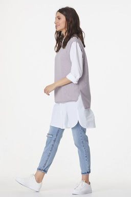 Жилет вязаный прямой с разрезам по бокам - Fly фото 14