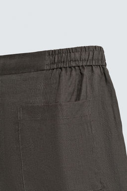 BERMUDA RELAXED FIT 100% LINO / Verde oscuro - Zara фото 9