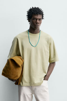 CAMISETA REGULAR FIT HEAVYWEIGHT / Verde claro - Zara фото 2