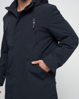 Парка спортивная мужская с капюшоном темно-синего цвета 3369TS - Wonderrman фото 11