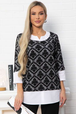 Джемпер Нежный акцент (черно-белый) Б14851-18М