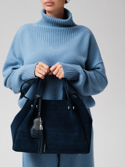 Замшевая сумка с матрешкой Vasilisa DBR 31210 синяя глубина  фото 3