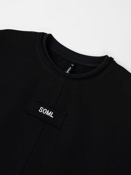 Футболка укороченная из плотного трикотажа "Уголь" женская