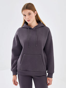 Oversize Kad?n Kal?n Hoodie