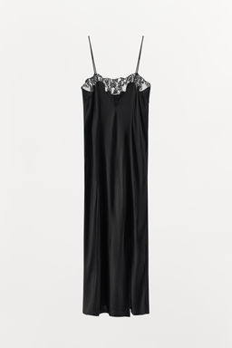 LACE SATIN DRESS