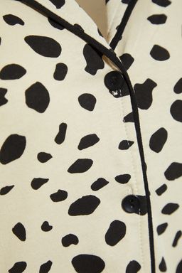 Trendyolmilla Bej %100 Pamuklu Leopar Desenli Gomlek-Pantolon Orme Pijama Tak?m? THMAW21PT0489 фото 11