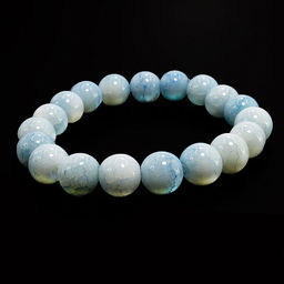 Браслет из камня 10мм Небесно-голубой агат символ любви и гармонии 8mm