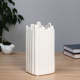 Ваза настольная «Барнаби», 21×10.5 см, керамика, белая