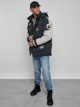 Куртка мужская зимняя с капюшоном молодежная темно-синего цвета 88906TS - Mtforce фото 18