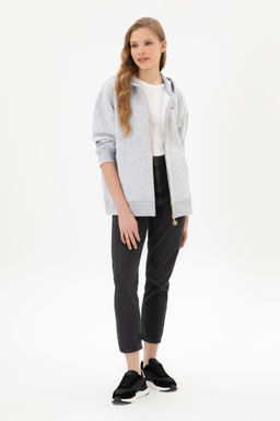 Kad_n A__k Gri Sweatshirt Sepette S_rpriz _ndirim - U.s. polo assn фото 4