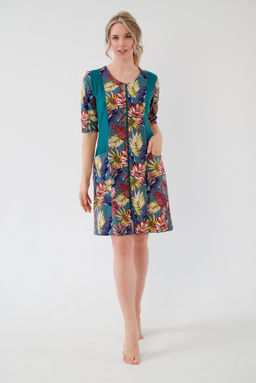 Халат женский из кулирки Любовь осенние листья