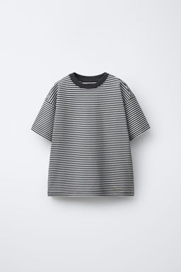 HEAVYWEIGHT STRIPED T-SHIRT WITH EMBROIDERED TEXT - Zara фото 6