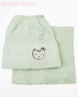 02-54-M Комплект для девочки (колпак+снуд) (48-50)