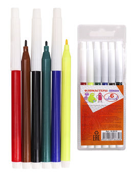 Фломастеры Legend "Мультики" 6цв. в ПВХ уп. (Ф-8632)