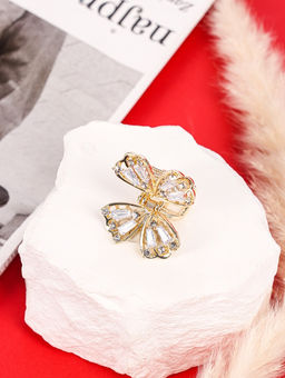 Цена за 6 шт. Крабик для волос «Доротеа», бабочка элит, 3.5 см, золото