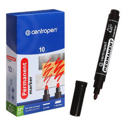 Цена за 10 шт. Маркер перманентный 5.0 мм Centropen 8566, лин 2.5 мм/1-4.6 мм, черный