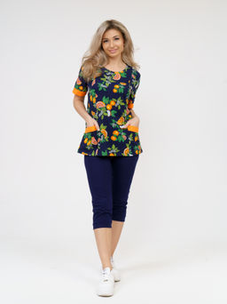 808 Костюм "т.синий/апельсин"