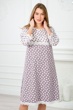 Ночная сорочка женская из футера Капучино сердца - Амадэль фото 2