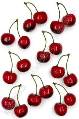 Муляж декоративный черешня средняя красно-бордовая, SF-2327 (100 шт)
