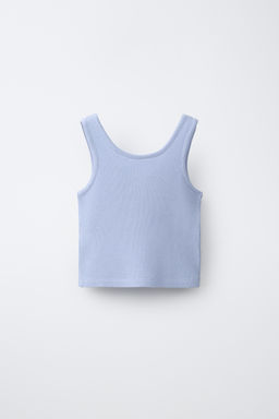TOP WAFFLE TEXTO / Azul claro - Zara фото 4