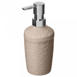 "Tule" Диспенсер для мыла пластмассовый 350мл, д7,7см, h16,7см, бежевый (Россия)