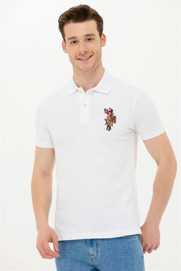 U. S. Polo Assn Мужская белая базовая футболка с воротником-поло - U.s. polo assn фото 3